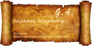 Gajdusek Alexandra névjegykártya